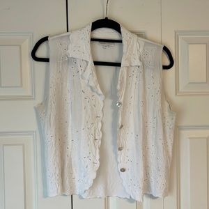 ULUWATU HANDMADE LACE WHITE COLLARED BLOUSE